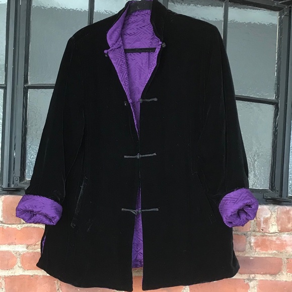 Jackets & Blazers - Black Velvet Reversible Jacket